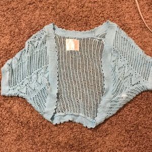 Kids blue crochet cardigan
